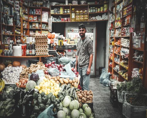 Fresh local produce displayed in a Chilean neighborhood market